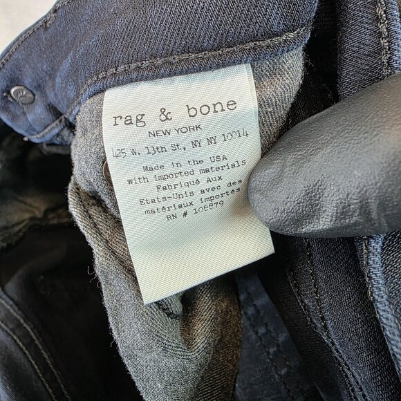 Rag & Bone Jeans Womens 27 Coal The Straight Made in USA Denim W1588K520COA - Picture 11 of 13